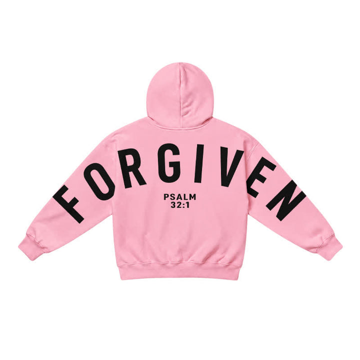 Christianartworkshop Split Sleeve Forgiven Psalm 32:1 Scripture Statement French Terry Hoodie - image 20