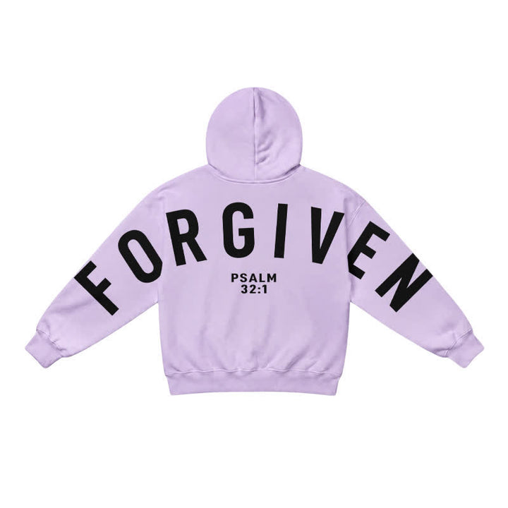 Christianartworkshop Split Sleeve Forgiven Psalm 32:1 Scripture Statement French Terry Hoodie - image 23