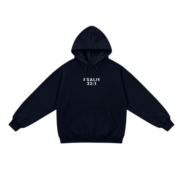Christianartworkshop Split Sleeve Forgiven Psalm 32:1 Scripture Statement French Terry Hoodie - image 9