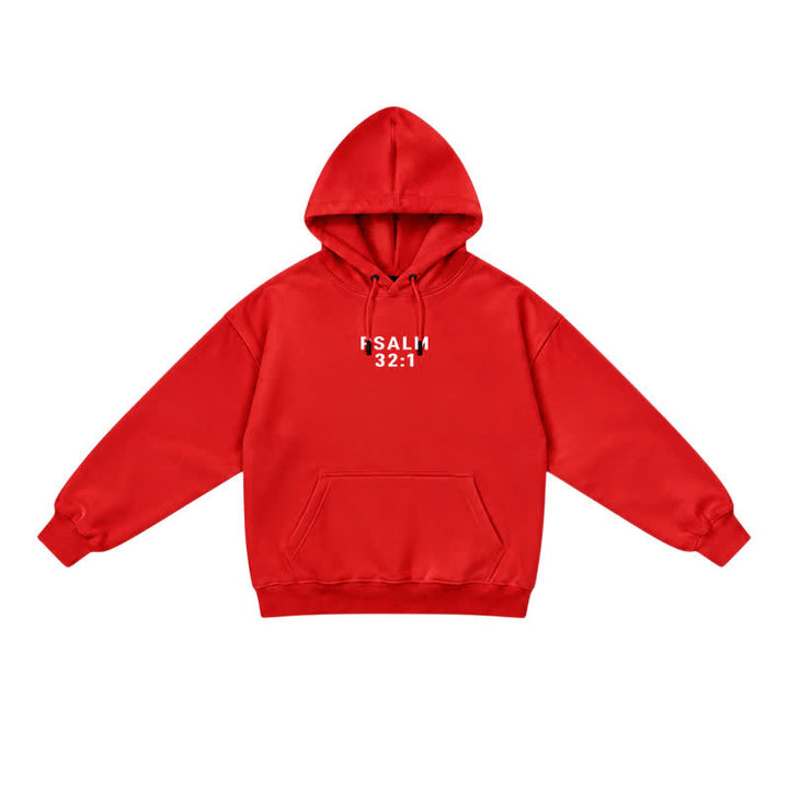 Christianartworkshop Split Sleeve Forgiven Psalm 32:1 Scripture Statement French Terry Hoodie - image 36
