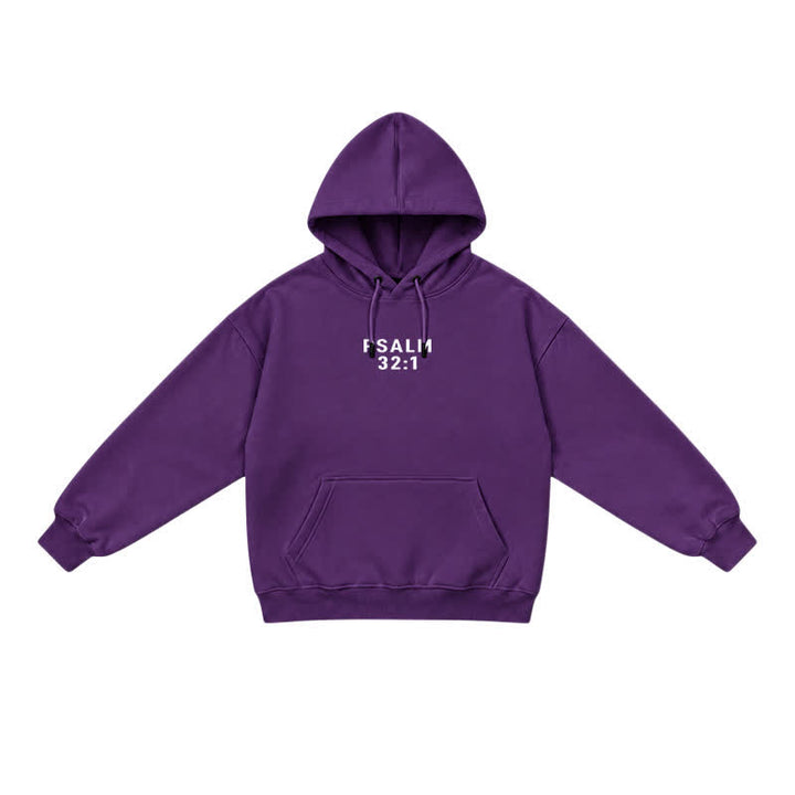 Christianartworkshop Split Sleeve Forgiven Psalm 32:1 Scripture Statement French Terry Hoodie - image 18