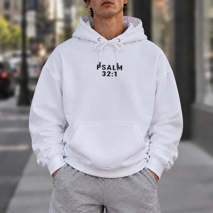 Christianartworkshop Split Sleeve Forgiven Psalm 32:1 Scripture Statement French Terry Hoodie - image 6
