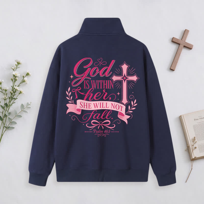 Christianartworkshop Jesus Saves White Stand Collar Half-Zip Pullover - image 27