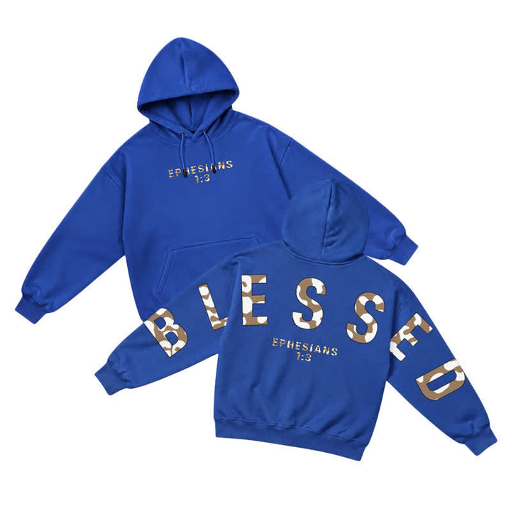 Christianartworkshop Blessed Camo Ephesians 1:3 Statement French Terry Hoodie - Royal Blue - 5XL - image 28