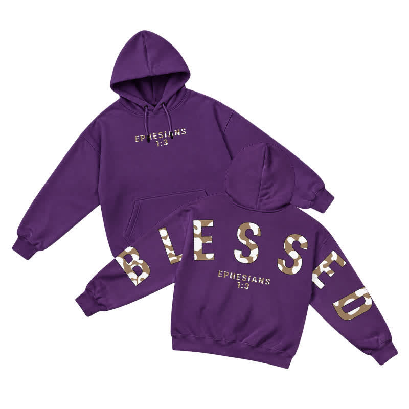 Christianartworkshop Blessed Camo Ephesians 1:3 Statement French Terry Hoodie - Purple - 5XL - image 25