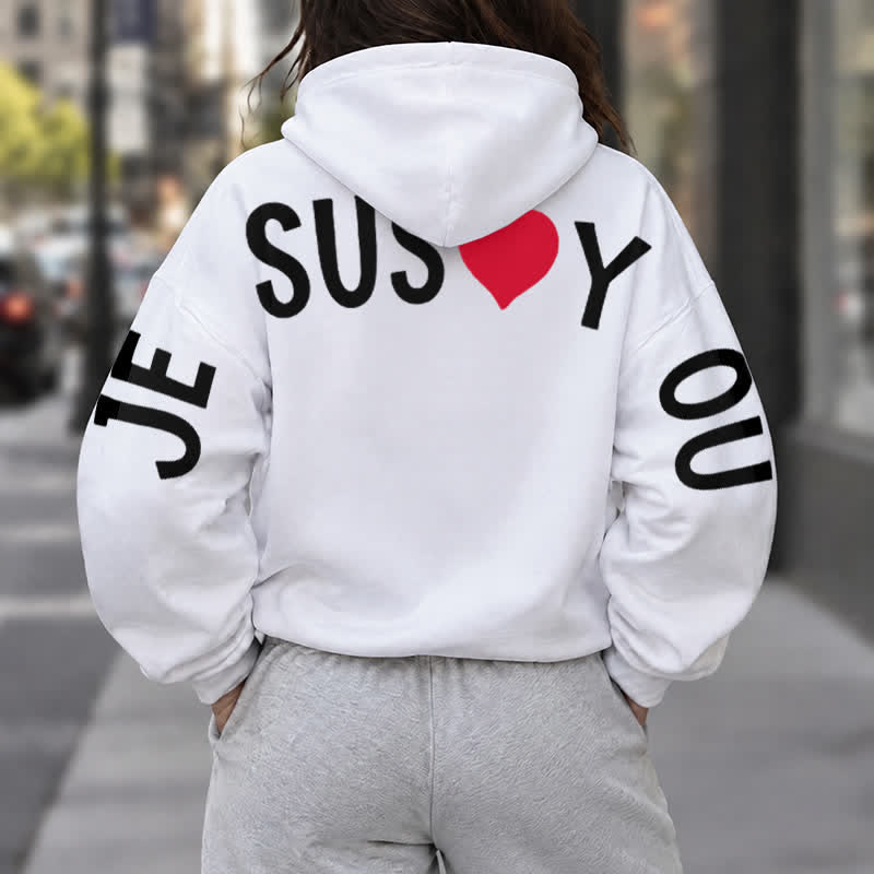 Christianartworkshop Jesus Loves You Streetwear French Terry Hoodie - image 8