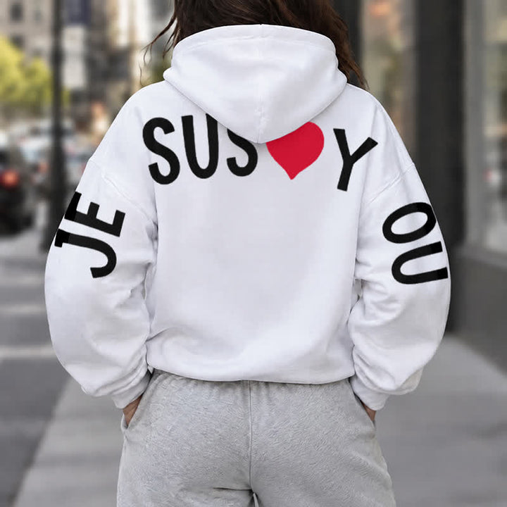 Christianartworkshop Jesus Loves You Streetwear French Terry Hoodie - image 8
