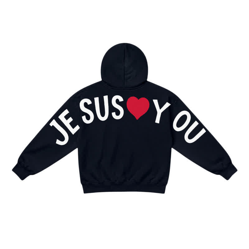 Christianartworkshop Jesus Loves You Streetwear French Terry Hoodie - image 1