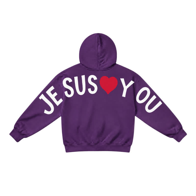 Christianartworkshop Jesus Loves You Streetwear French Terry Hoodie - image 23