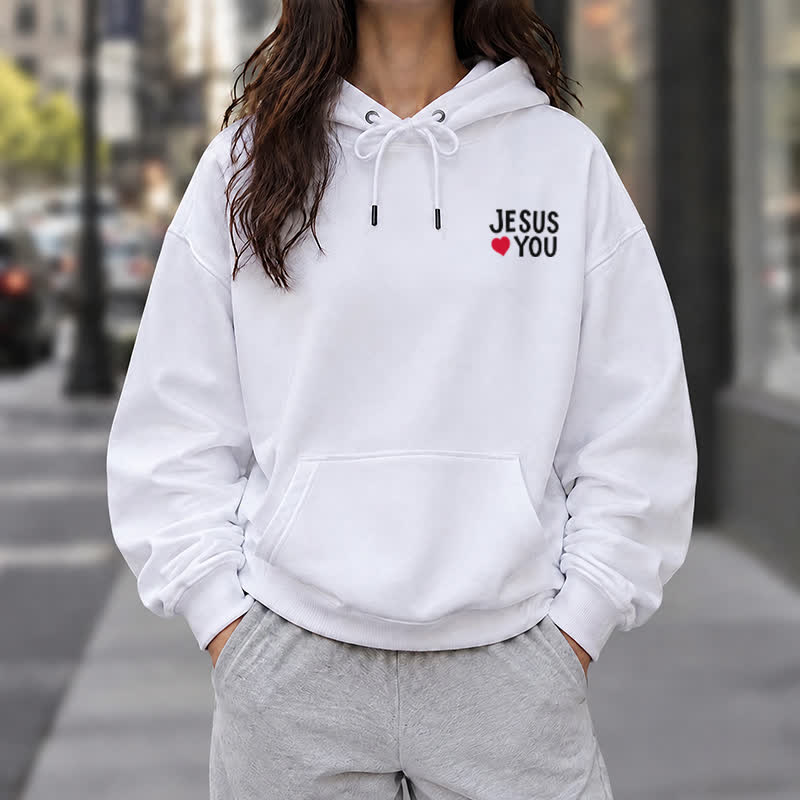 Christianartworkshop Jesus Loves You Streetwear French Terry Hoodie - image 9