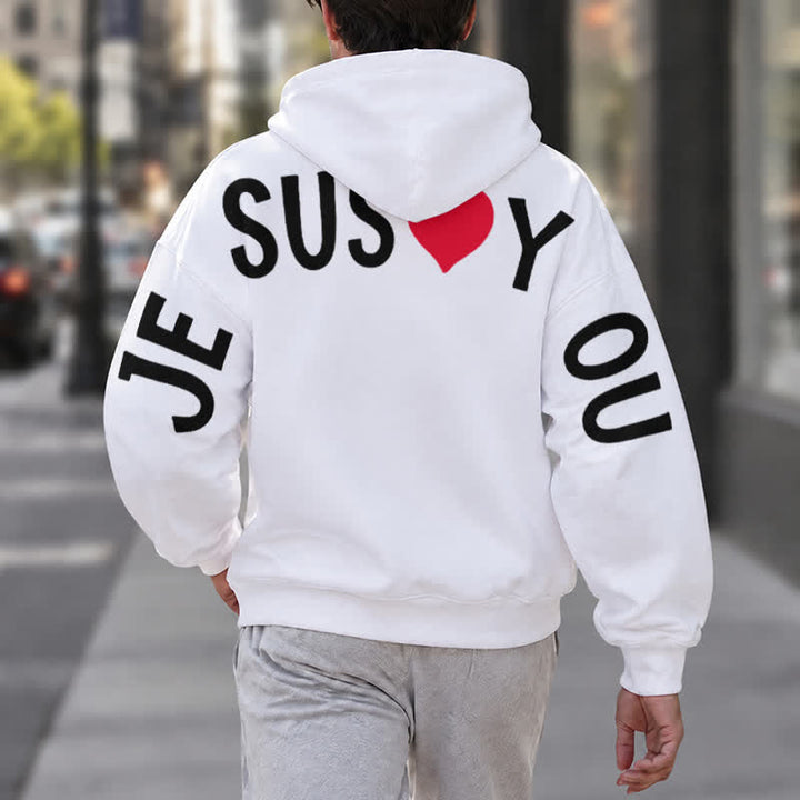 Christianartworkshop Jesus Loves You Streetwear French Terry Hoodie - image 6