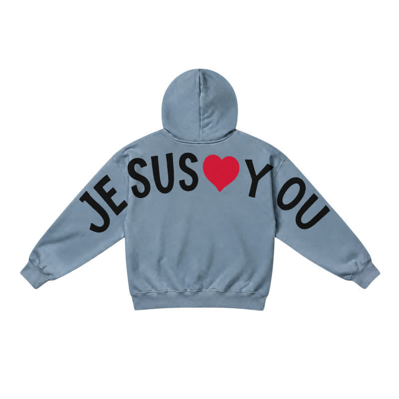 Christianartworkshop Jesus Loves You Streetwear French Terry Hoodie - image 29