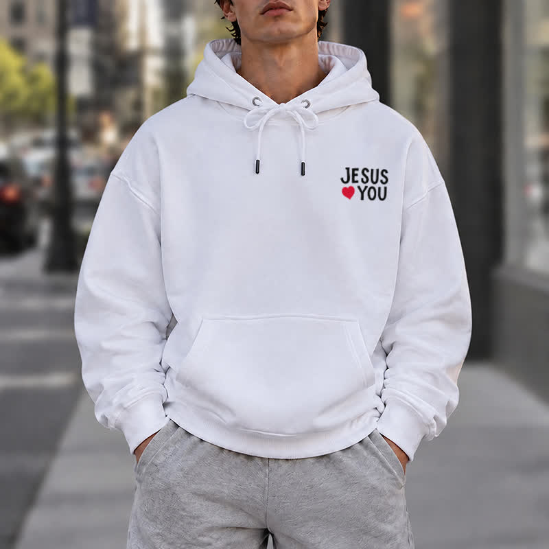Christianartworkshop Jesus Loves You Streetwear French Terry Hoodie - image 7