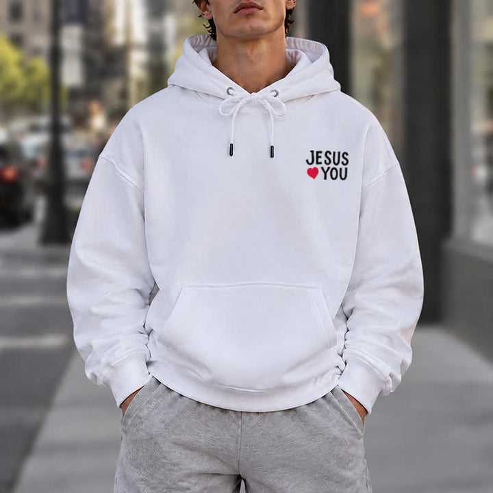 Christianartworkshop Jesus Loves You Streetwear French Terry Hoodie - image 7
