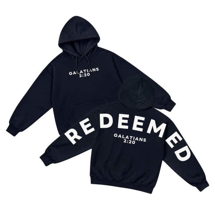 Christianartworkshop Redeemed Galatians 2:20 Statement French Terry Hoodie - Black - 5XL - image 7