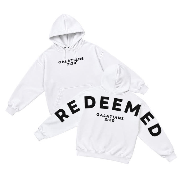 Christianartworkshop Redeemed Galatians 2:20 Statement French Terry Hoodie - White - 5XL - image 0