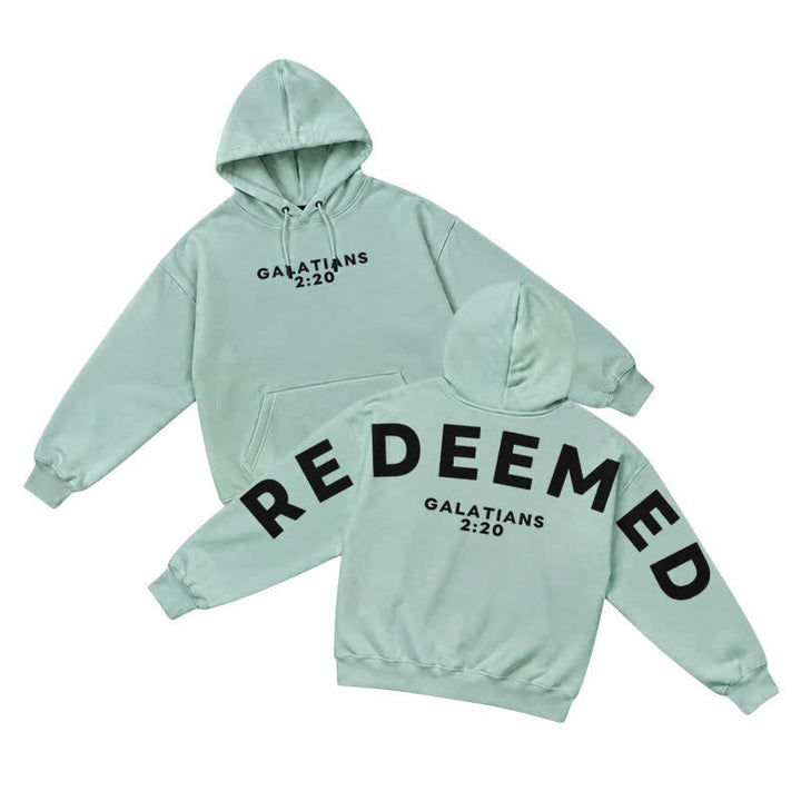 Christianartworkshop Redeemed Galatians 2:20 Statement French Terry Hoodie - Light Green - 5XL - image 34
