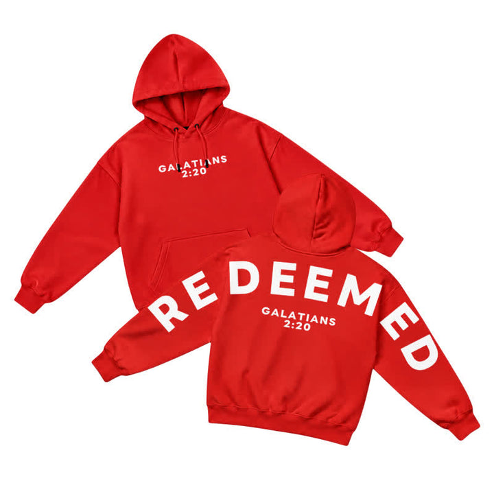 Christianartworkshop Redeemed Galatians 2:20 Statement French Terry Hoodie - Red - 5XL - image 13