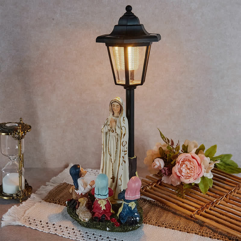 Christianartworkshop Outdoor Our Lady Resin Sculpture with Solar Nightlight: Cherished Sacred Gift - image 6