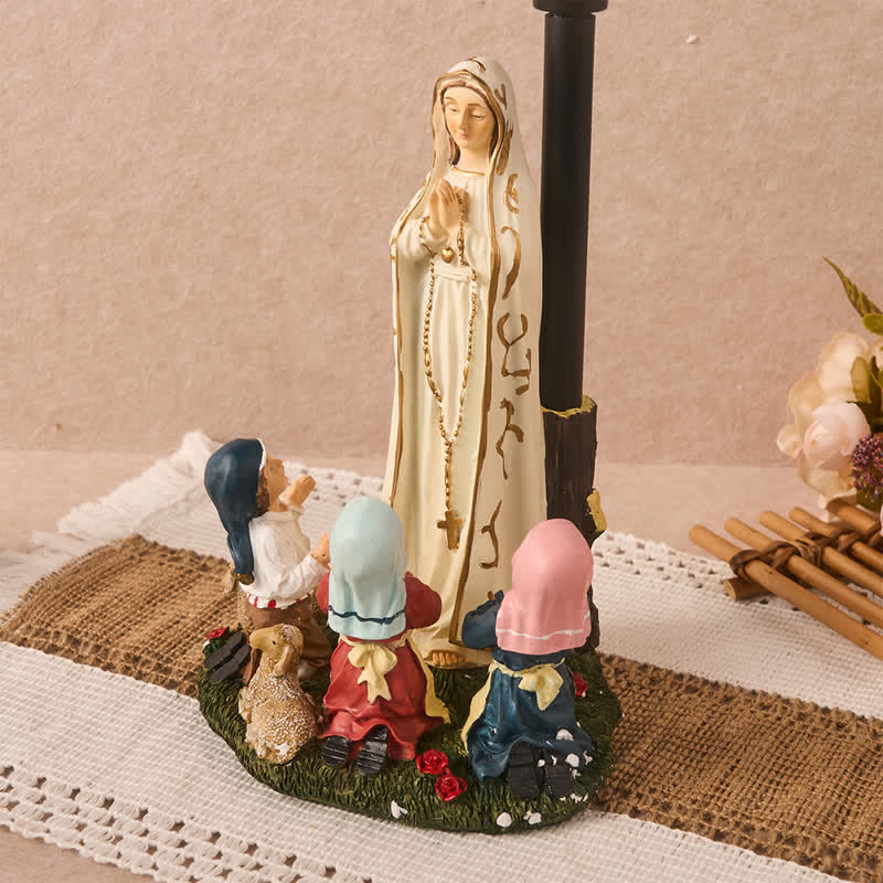Christianartworkshop Outdoor Our Lady Resin Sculpture with Solar Nightlight: Cherished Sacred Gift - image 3