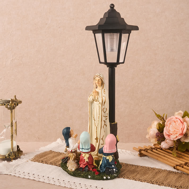 Christianartworkshop Outdoor Our Lady Resin Sculpture with Solar Nightlight: Cherished Sacred Gift - image 5