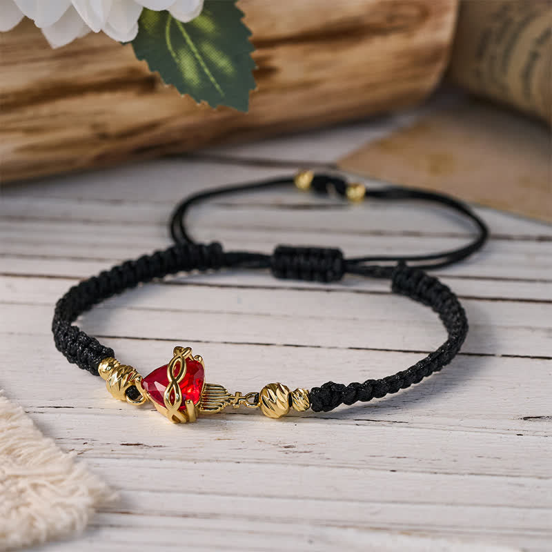 Christianartworkshop Braided Cord Sacred Heart Brass Bracelet: Emblem of Sacred Heavenly Devotion - Black - Sacred Heart A - image 3