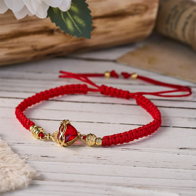 Christianartworkshop Braided Cord Sacred Heart Brass Bracelet: Emblem of Sacred Heavenly Devotion - Red - Sacred Heart B - image 8
