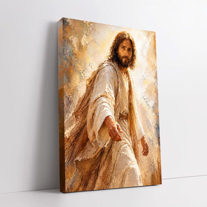 Christianartworkshop Textured Canvas Jesus Wall Art: Emblem of Gentle Outstretched Mercy - image 2