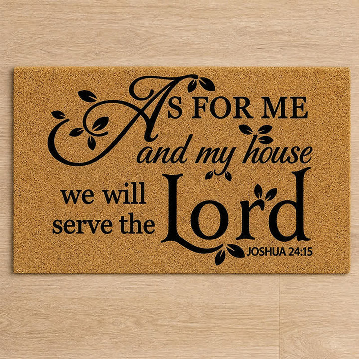 Christianartworkshop Decorative Flourish Joshua Verse Coir Doormat - image 4
