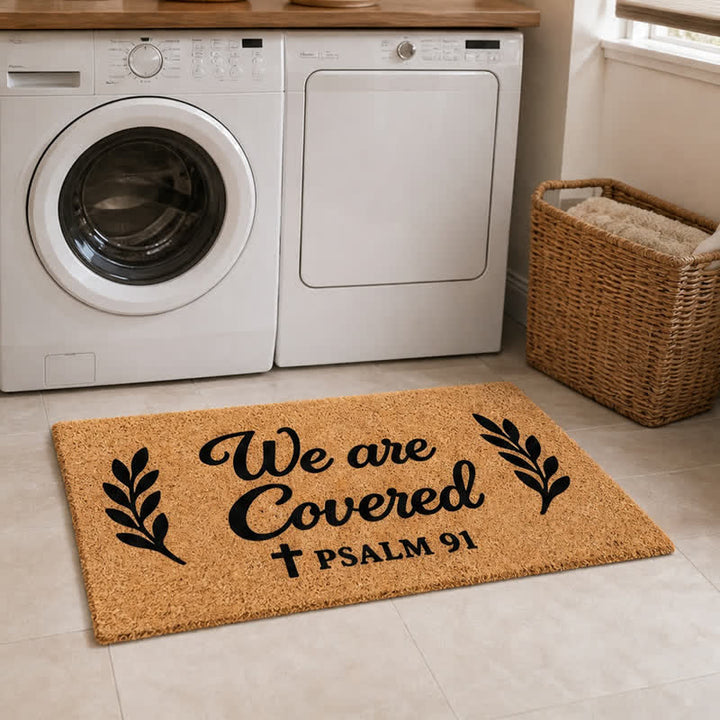 Christianartworkshop Farmhouse We Are Covered Entry Doormat - image 1