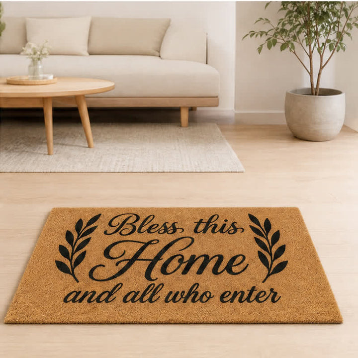 Christianartworkshop Twin Foliage “Bless All Who Enter” Doormat - image 7
