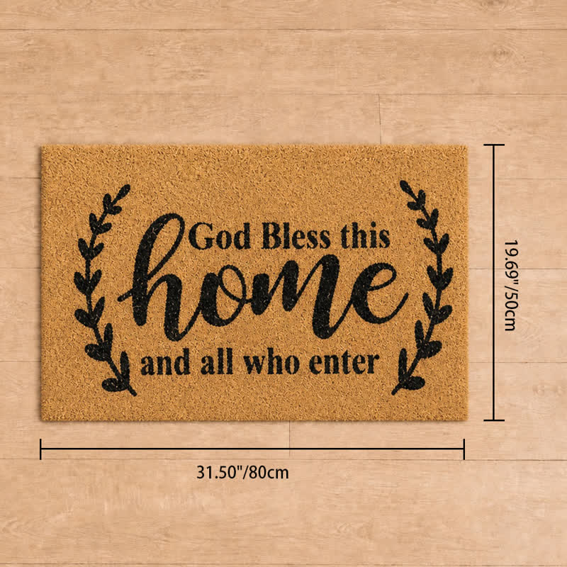 Christianartworkshop Curved Vine “God Bless This Home” Artificial Coir Doormat - 19.69''*31.5''/50*80cm - image 12