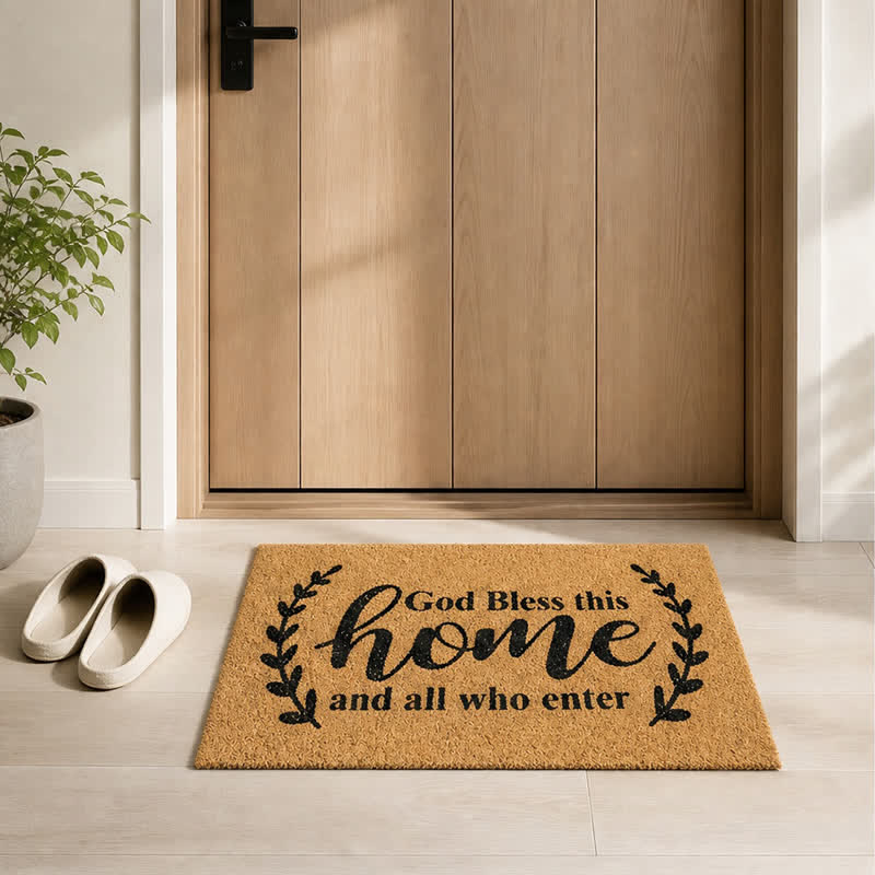 Christianartworkshop Curved Vine “God Bless This Home” Artificial Coir Doormat - image 2