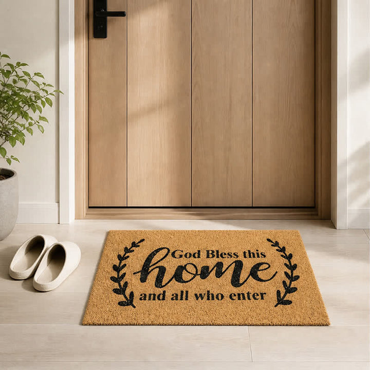 Christianartworkshop Curved Vine “God Bless This Home” Artificial Coir Doormat - image 2