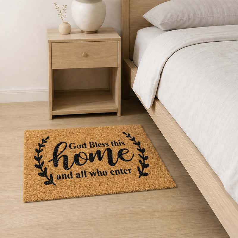 Christianartworkshop Curved Vine “God Bless This Home” Artificial Coir Doormat - image 4