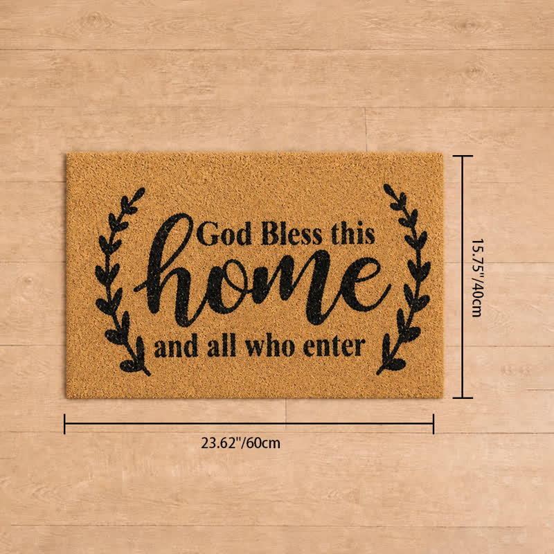 Christianartworkshop Curved Vine “God Bless This Home” Artificial Coir Doormat - 15.75''*23.62''/40*60cm - image 11