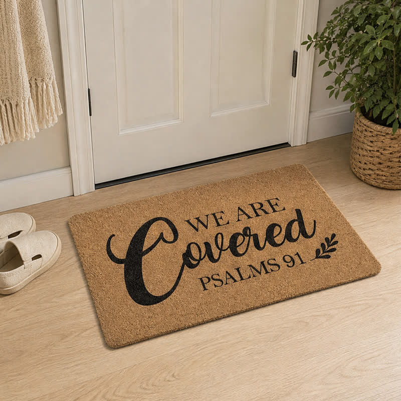 Christianartworkshop Oversized Script Psalms 91 Artificial Coir Doormat - image 0